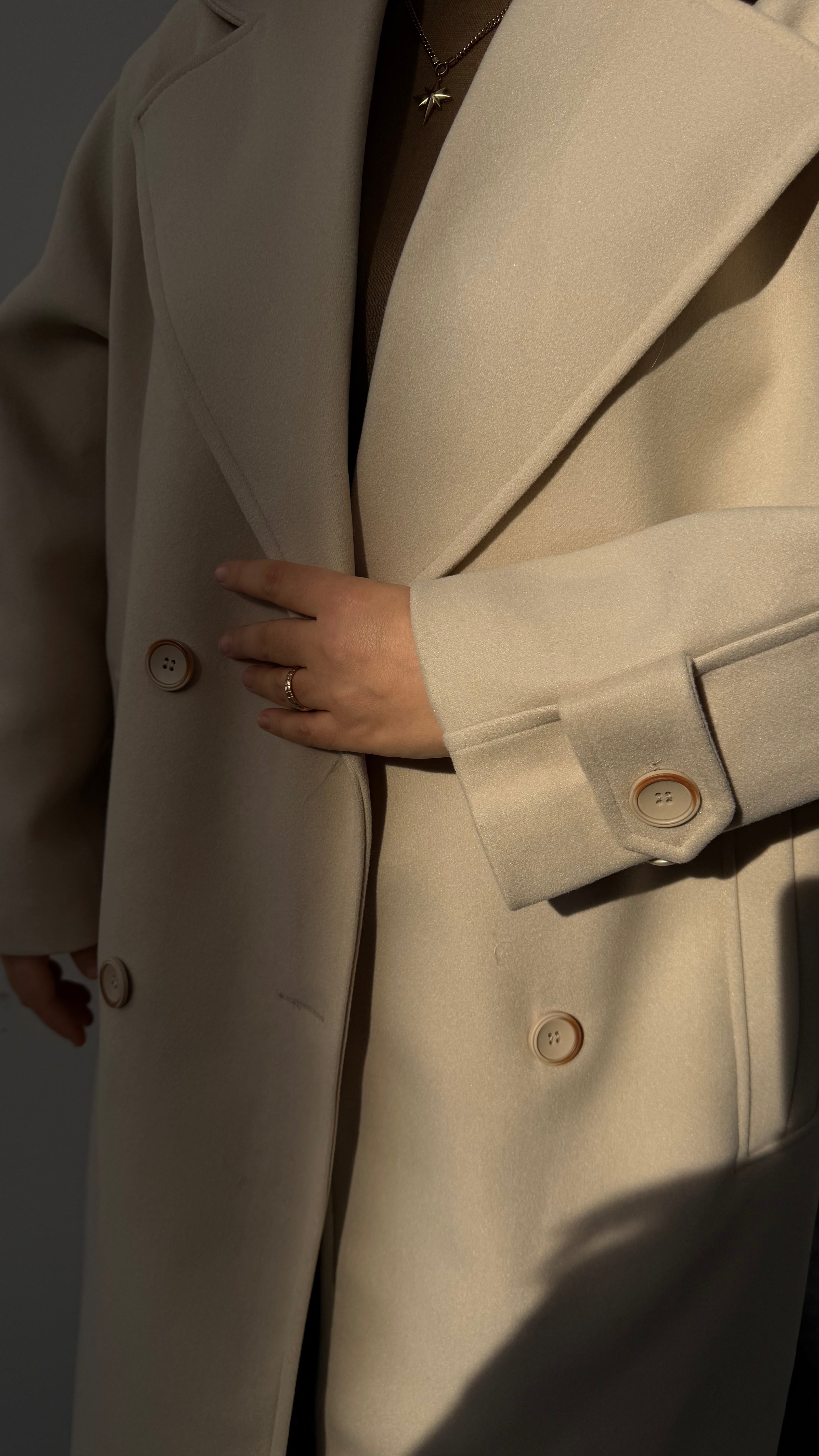 Oversize Kaşe Kaban-Taş