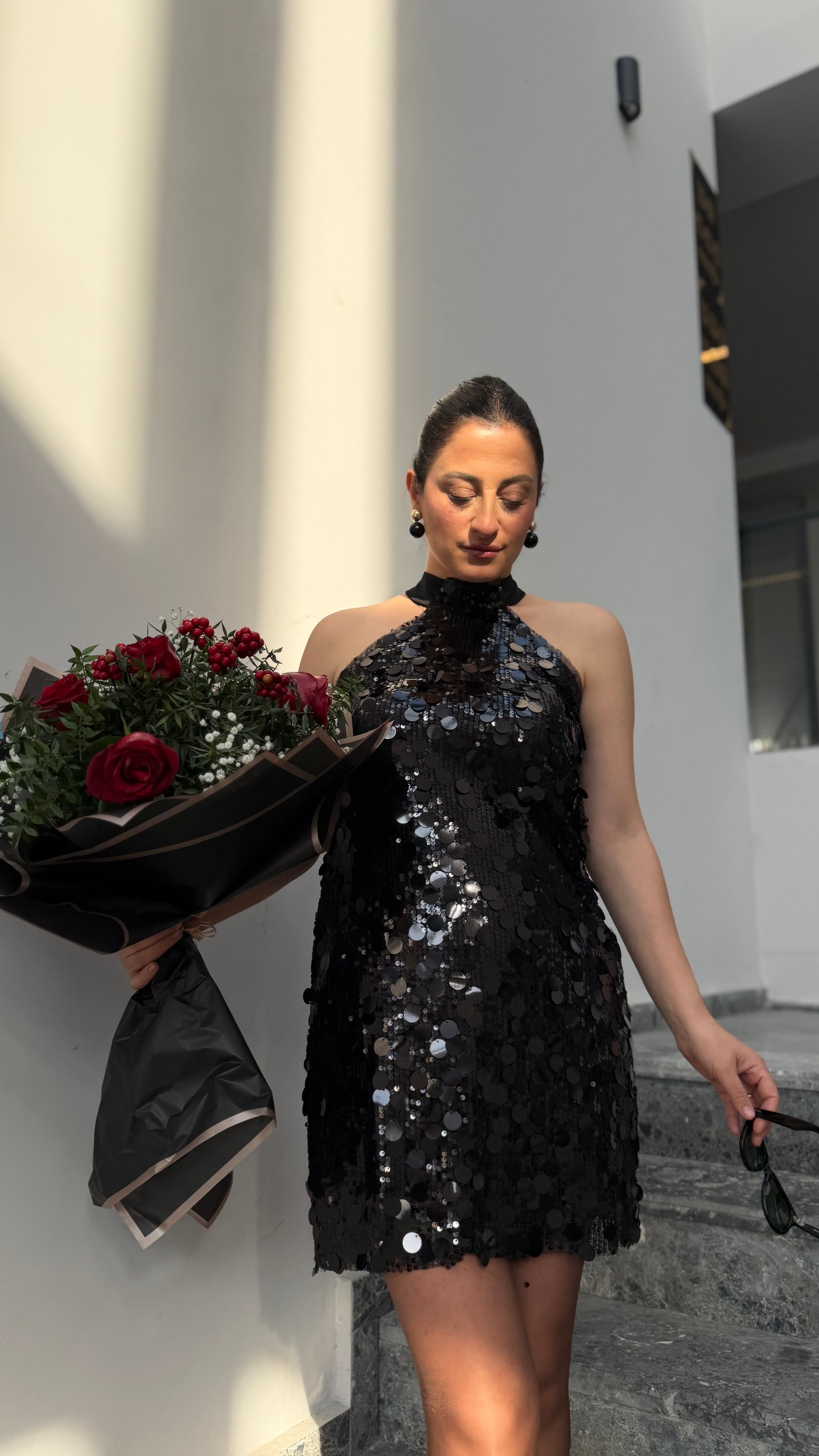 PAYETLİ MİNİ ELBİSE