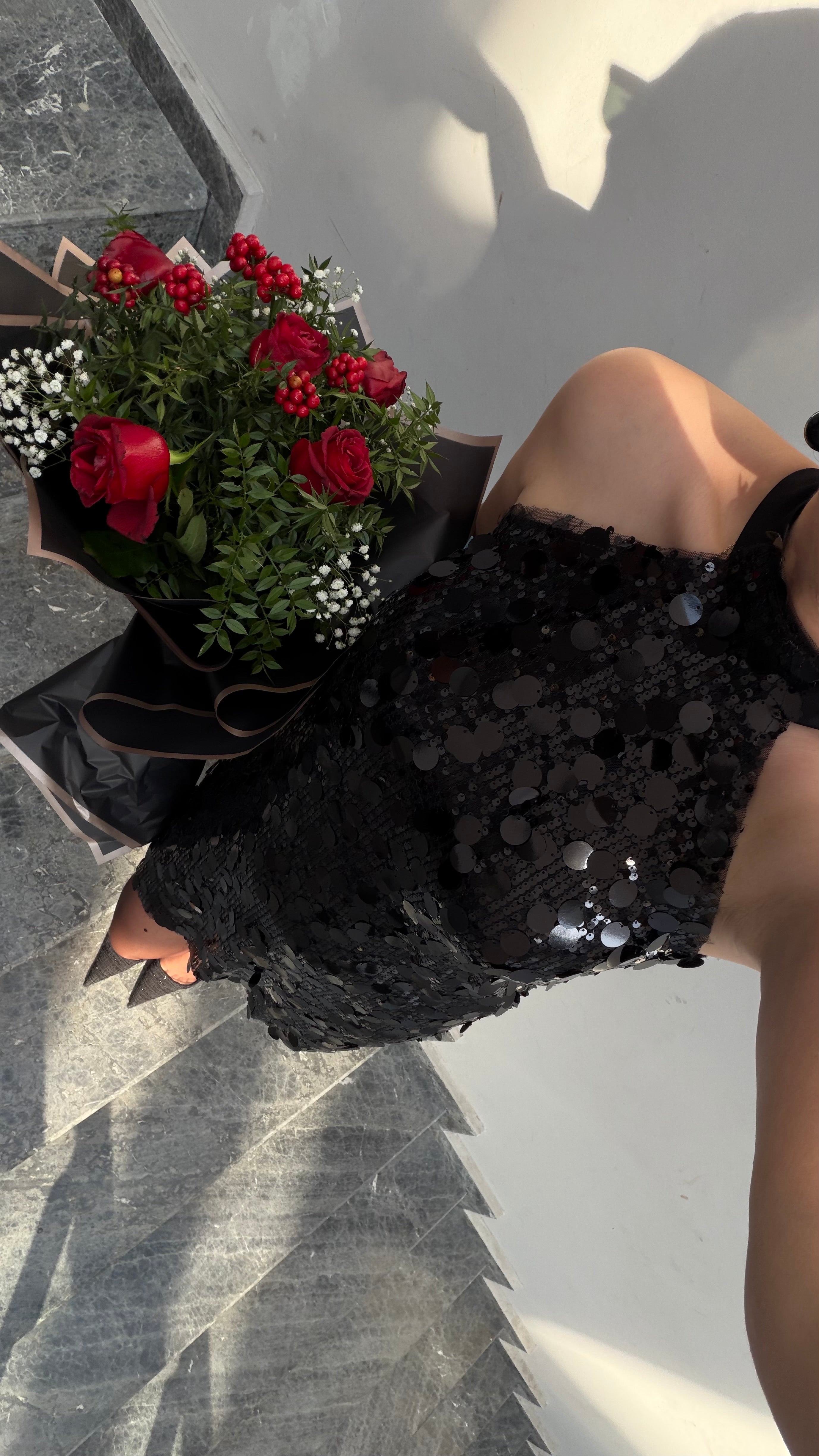 PAYETLİ MİNİ ELBİSE