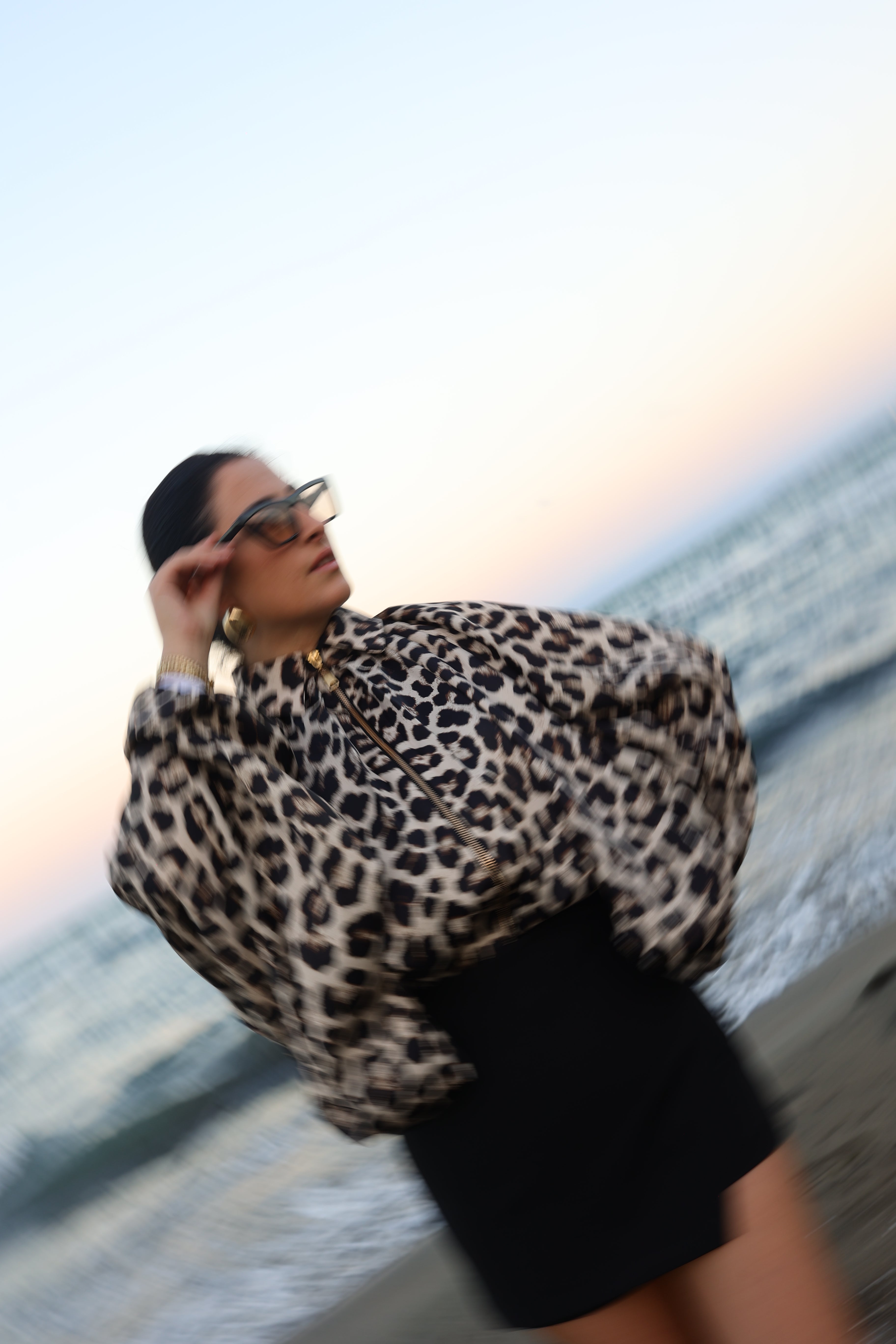 LEOPAR SATEN BOMBER CEKET