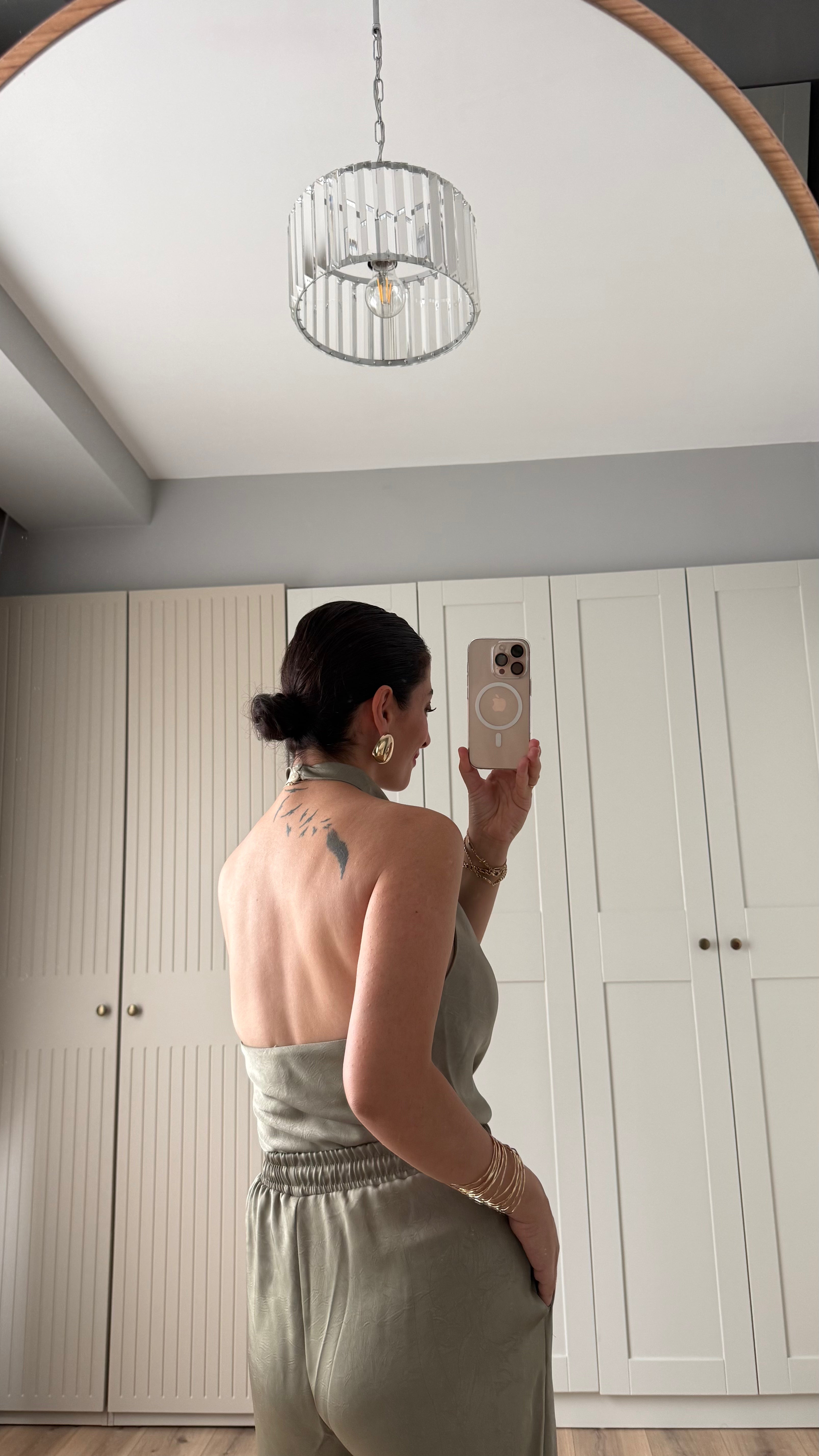 SATEN BLUZ PANTOLON  TAKIM-ÇAĞLA YEŞİLİ