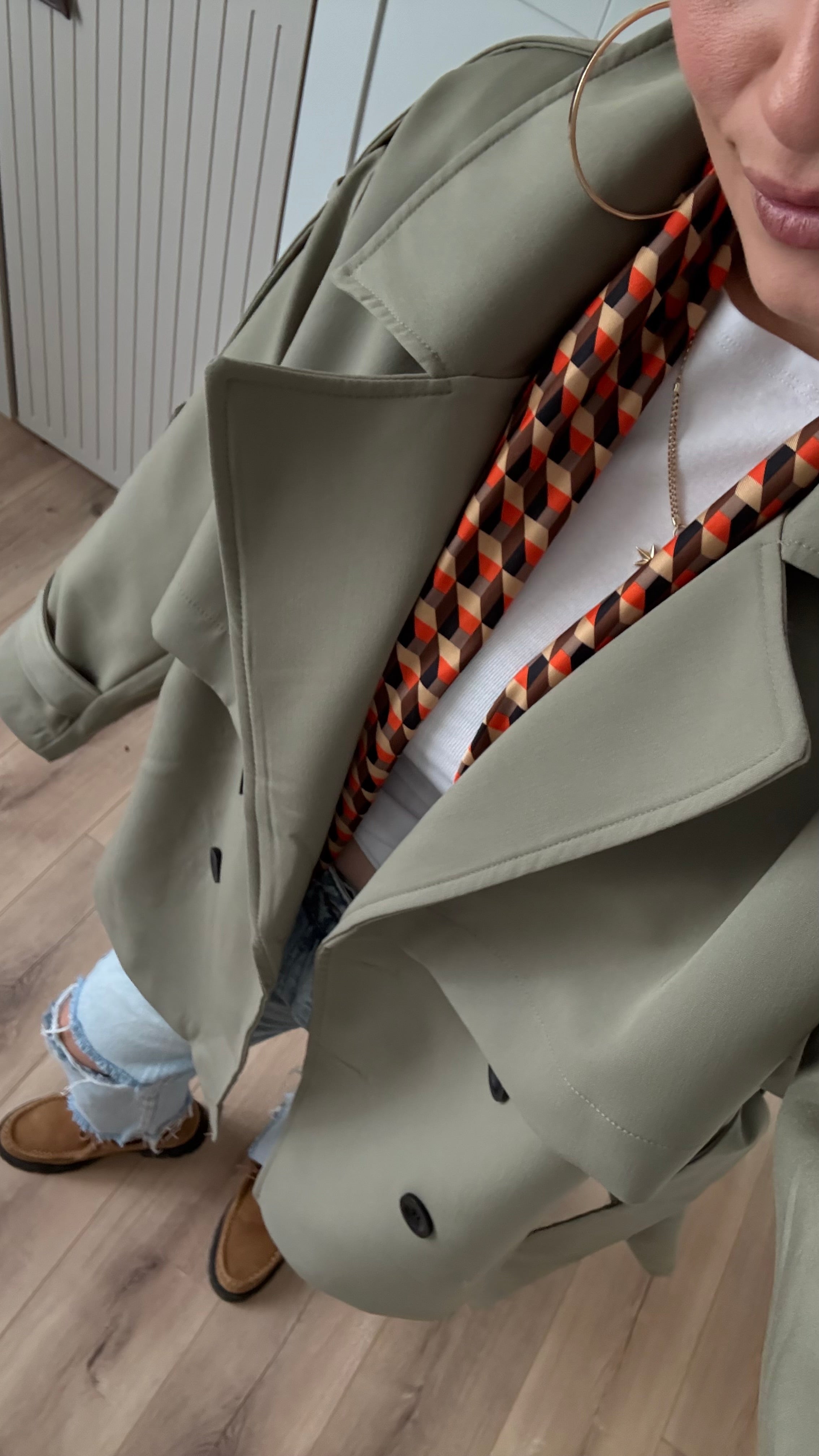 HAKİ BEL KUŞAKLI TRENÇKOT