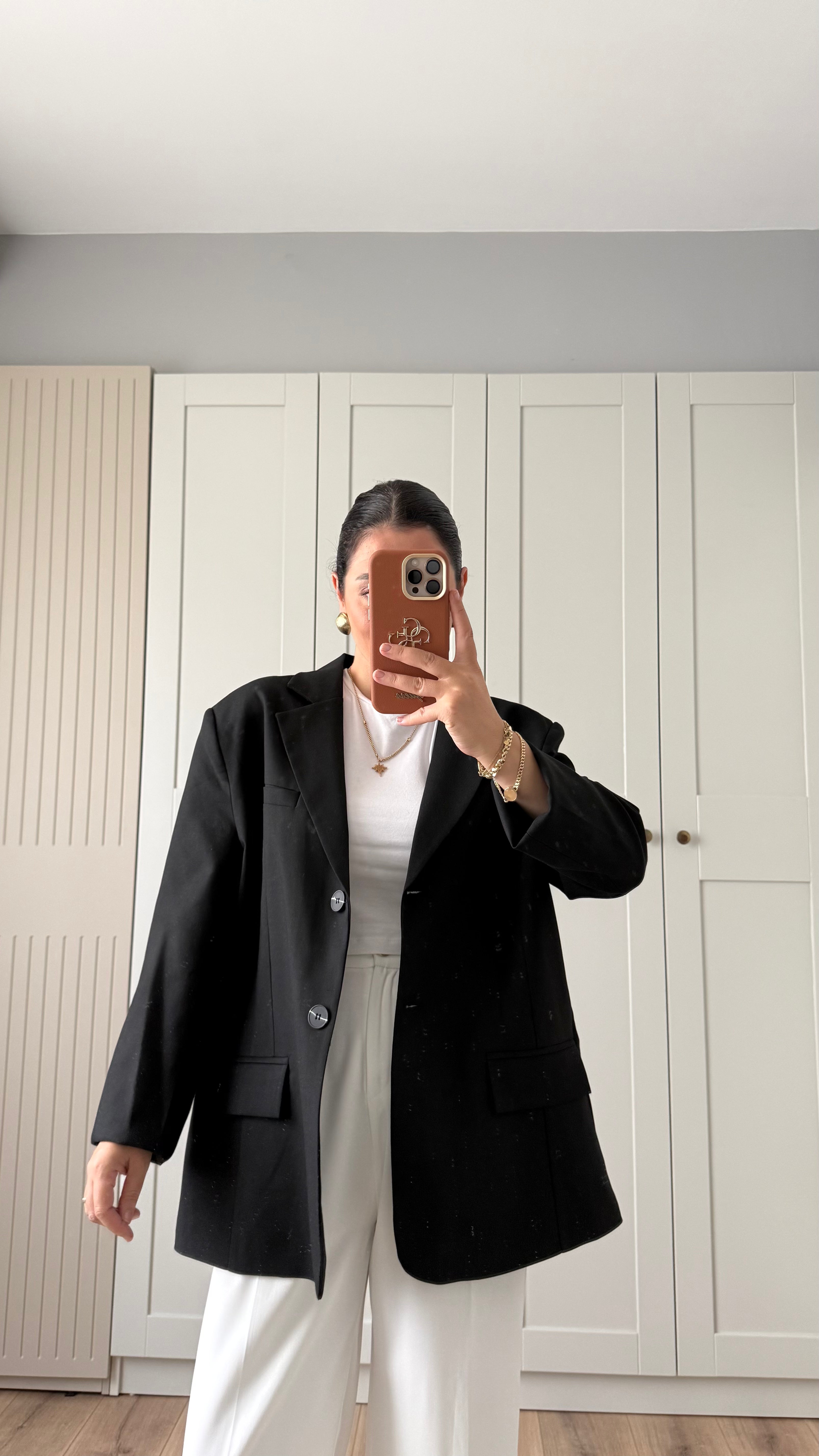 ÇİFT DÜĞMELİ BLAZER CEKET - SİYAH