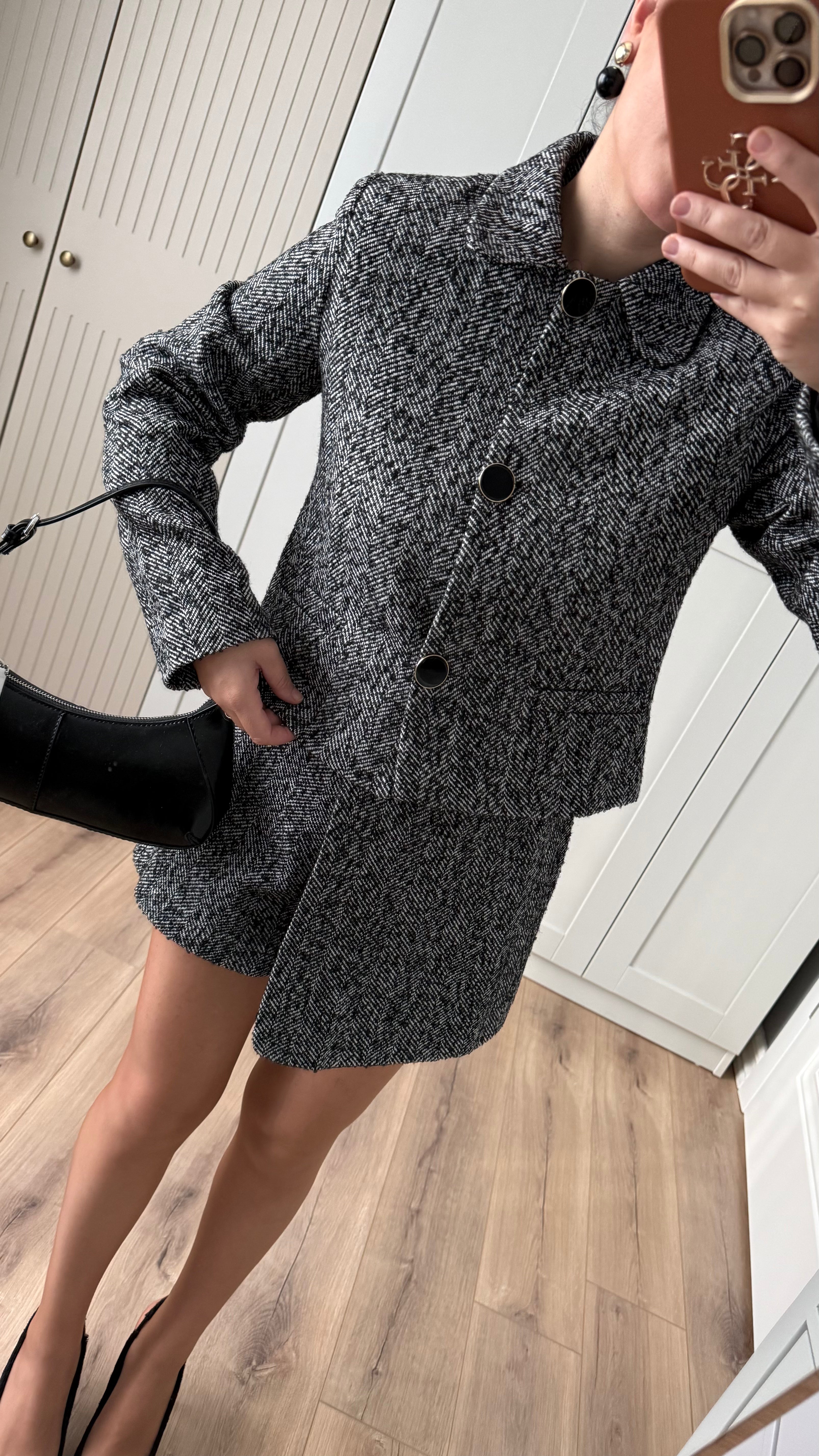 BALIKSIRTI DESENLİ CEKET ETEK TAKIM