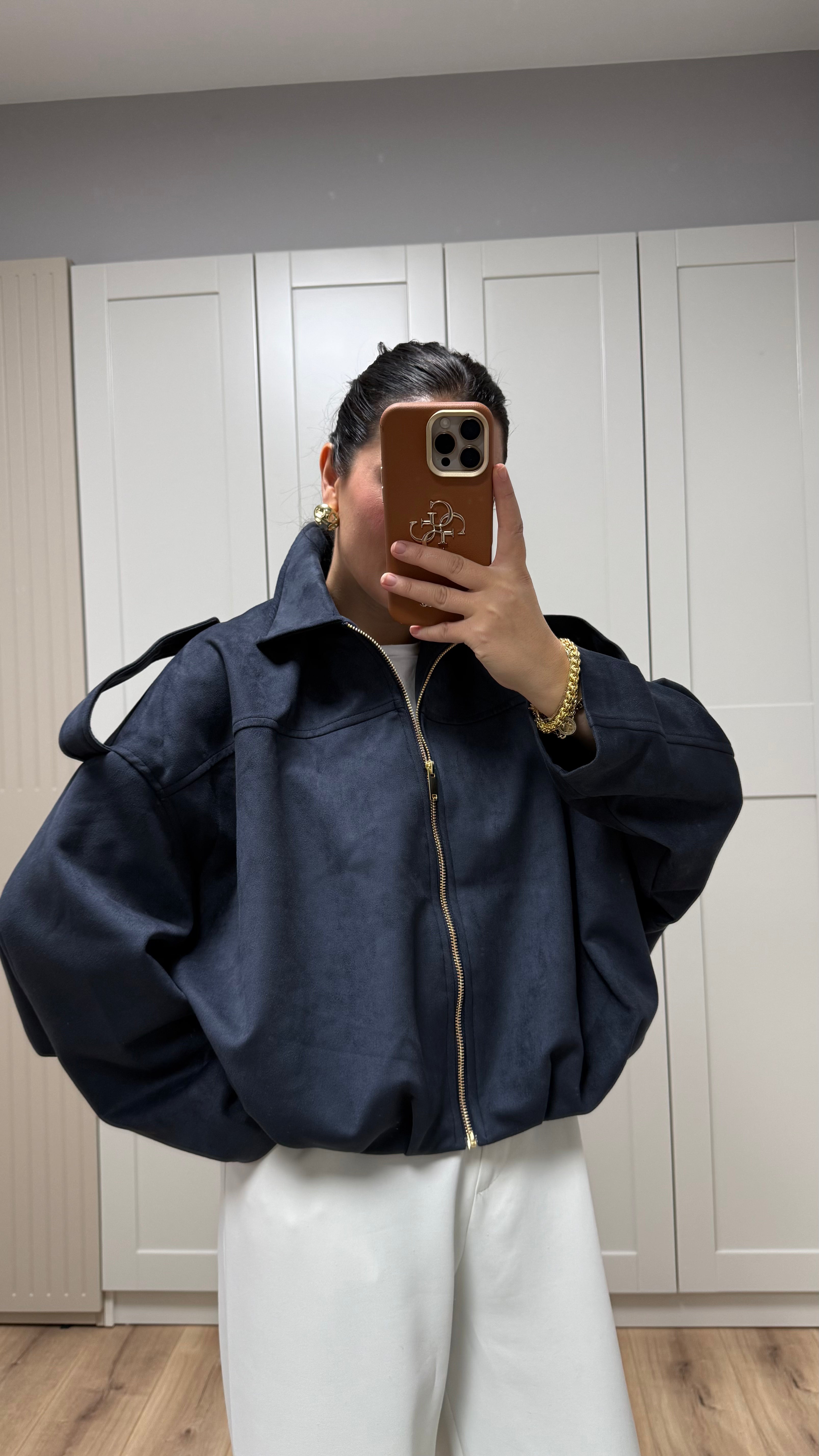 SÜET BOMBER CEKET LACİVERT