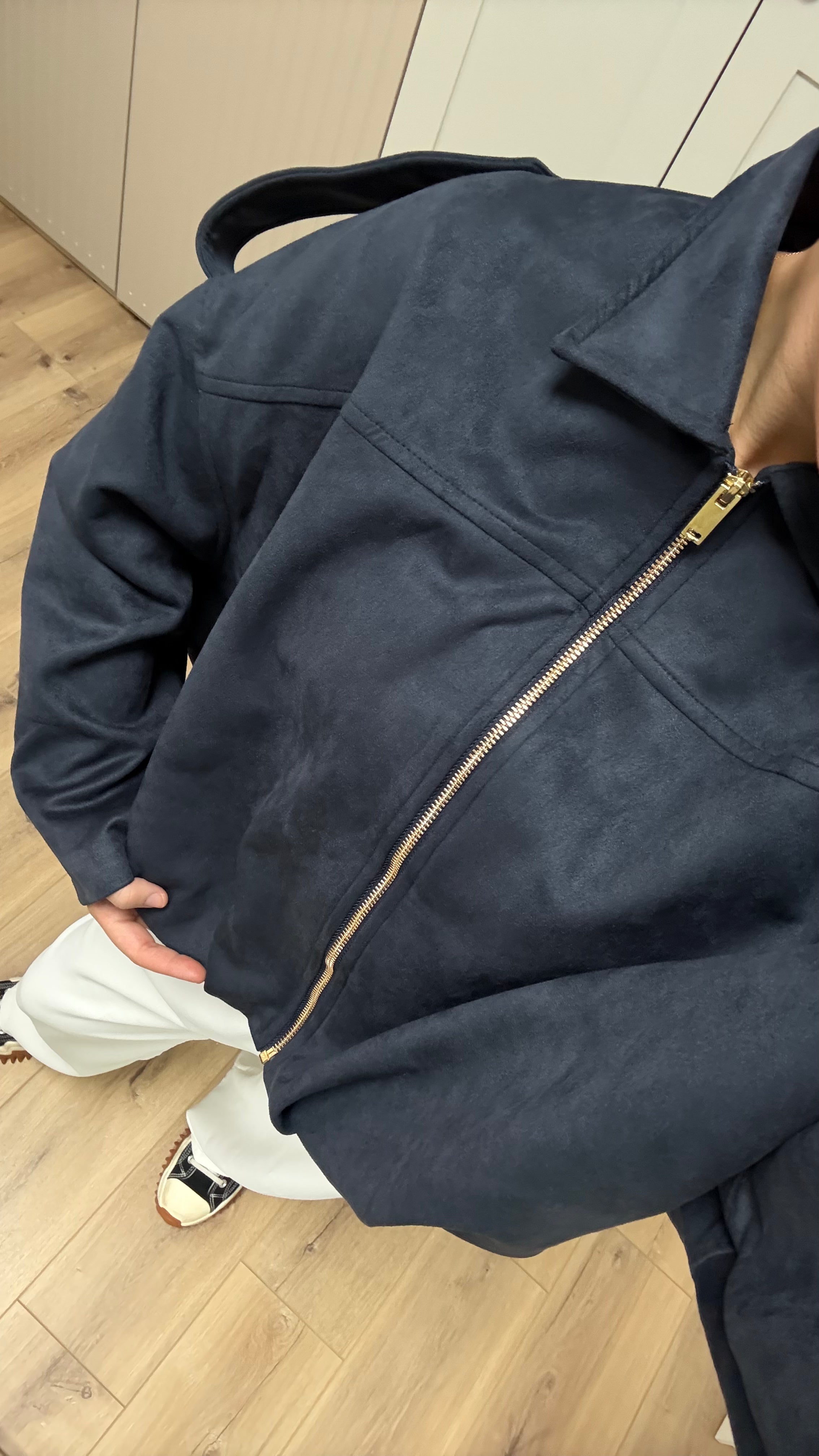 SÜET BOMBER CEKET LACİVERT