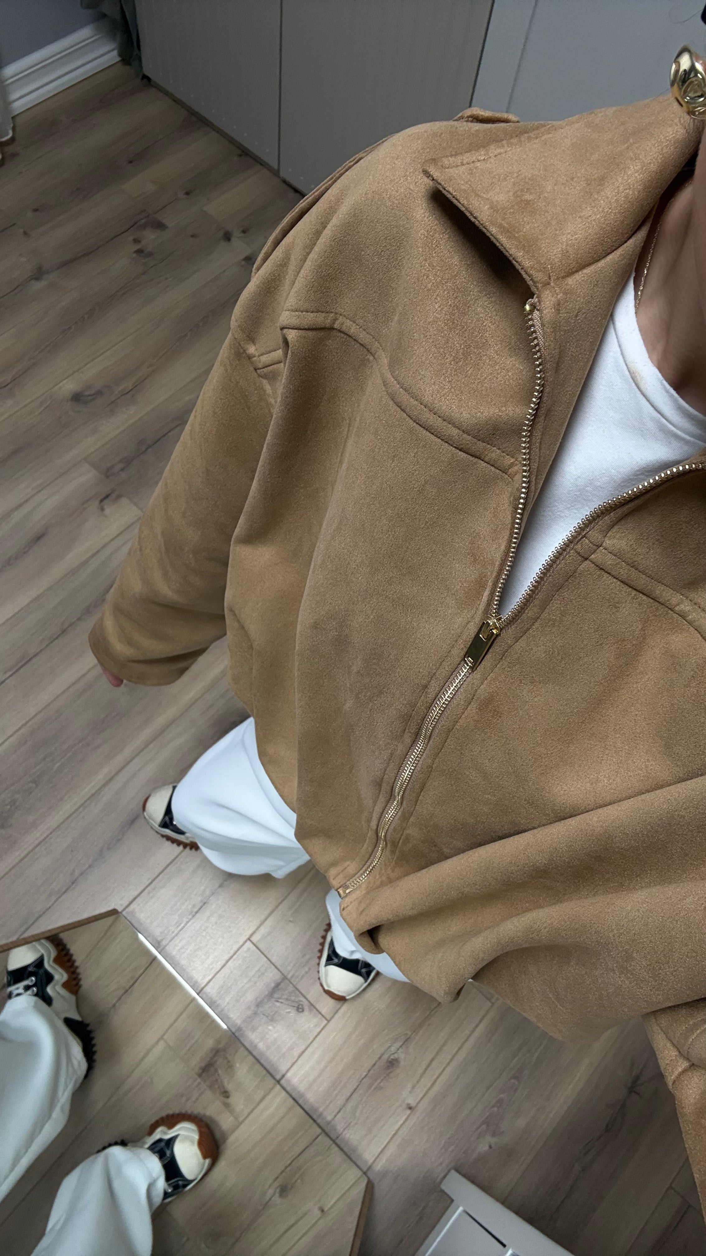 SÜET  BOMBER CEKET BEJ