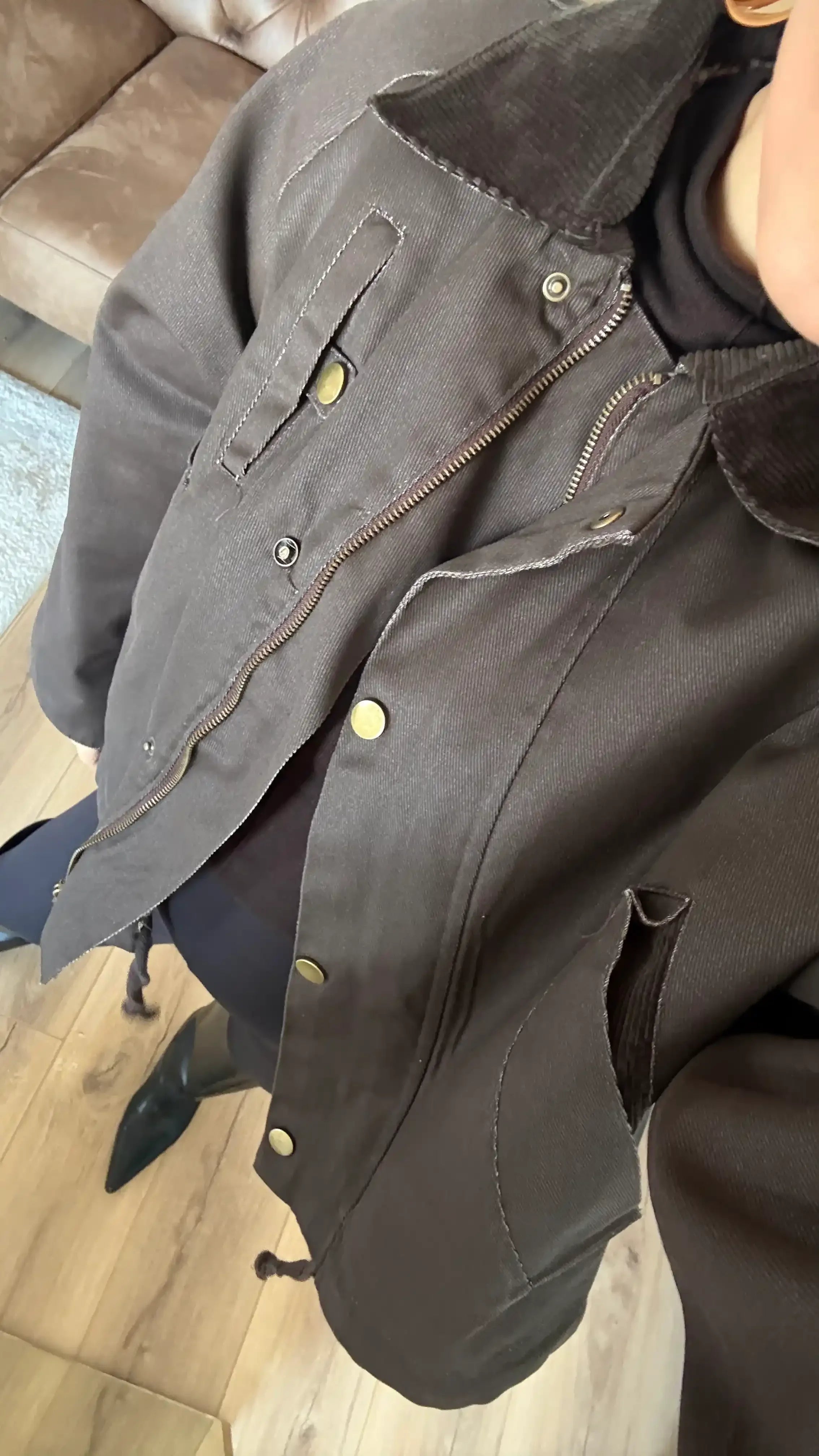 KADİFE YAKA YIKAMALI EKOSE ASTAR BOMBER-ACI KAHVE