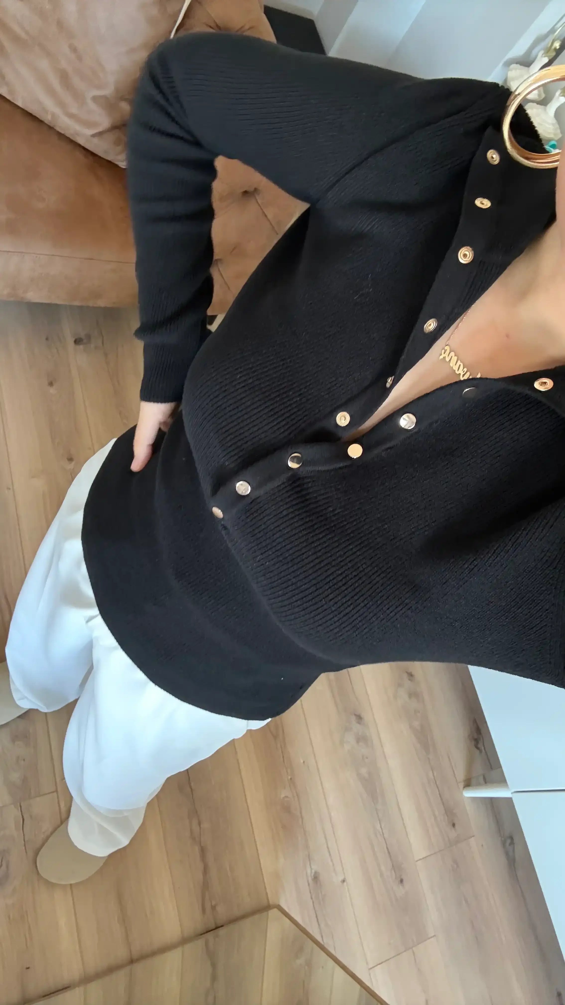 DİK YAKA ÇITÇITLI  TRİKO KAZAK - LACİVERT