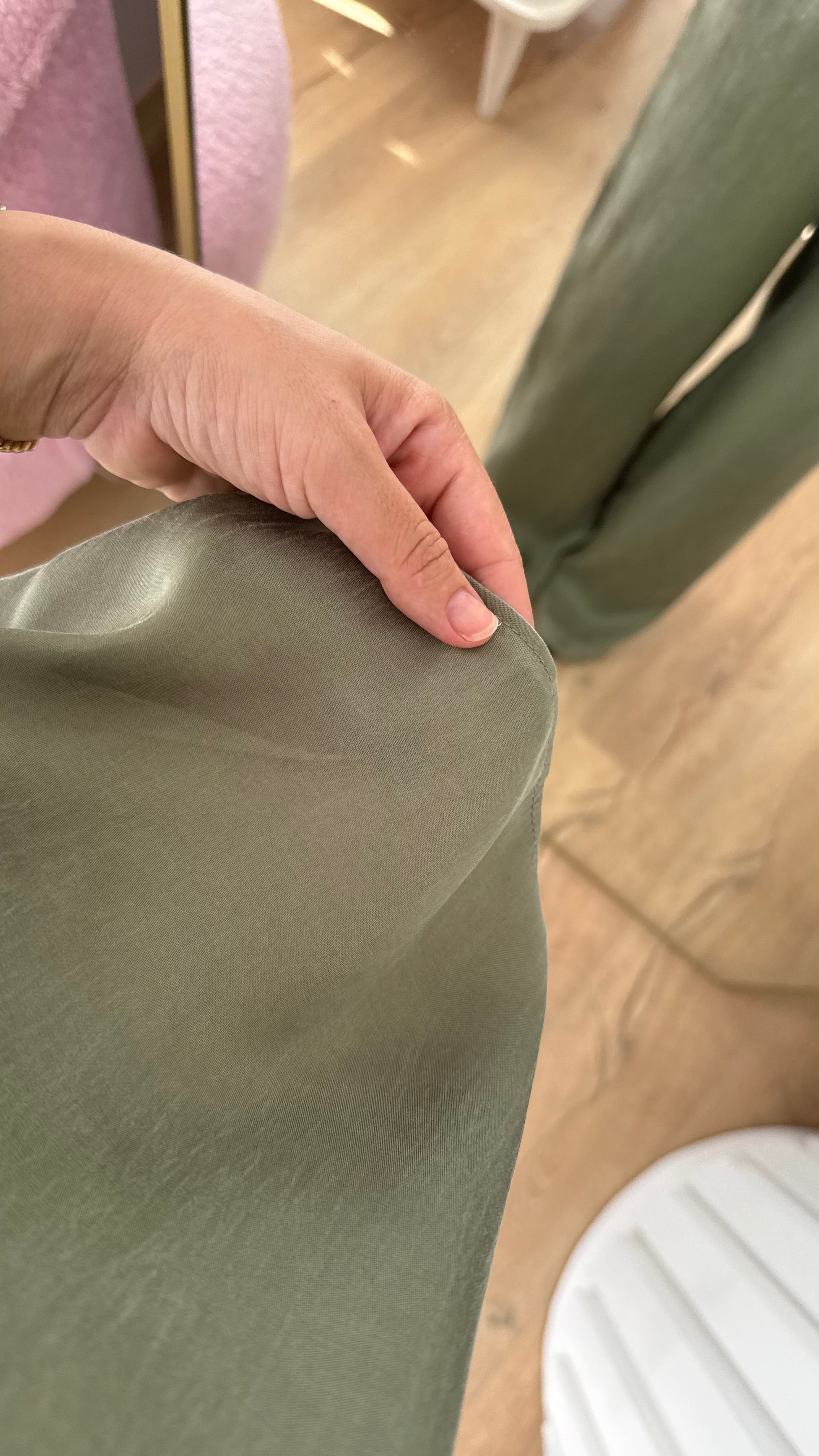 HAKİ ASKILI BLUZ PANTOLON TAKIM