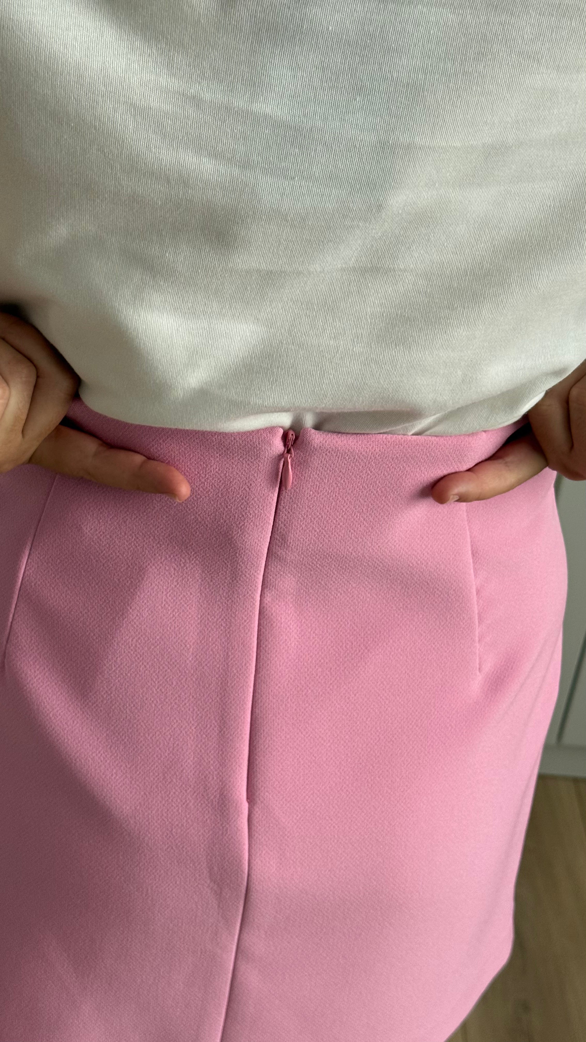 LERO DÜZ KESİM PEMBE MİNİ ETEK