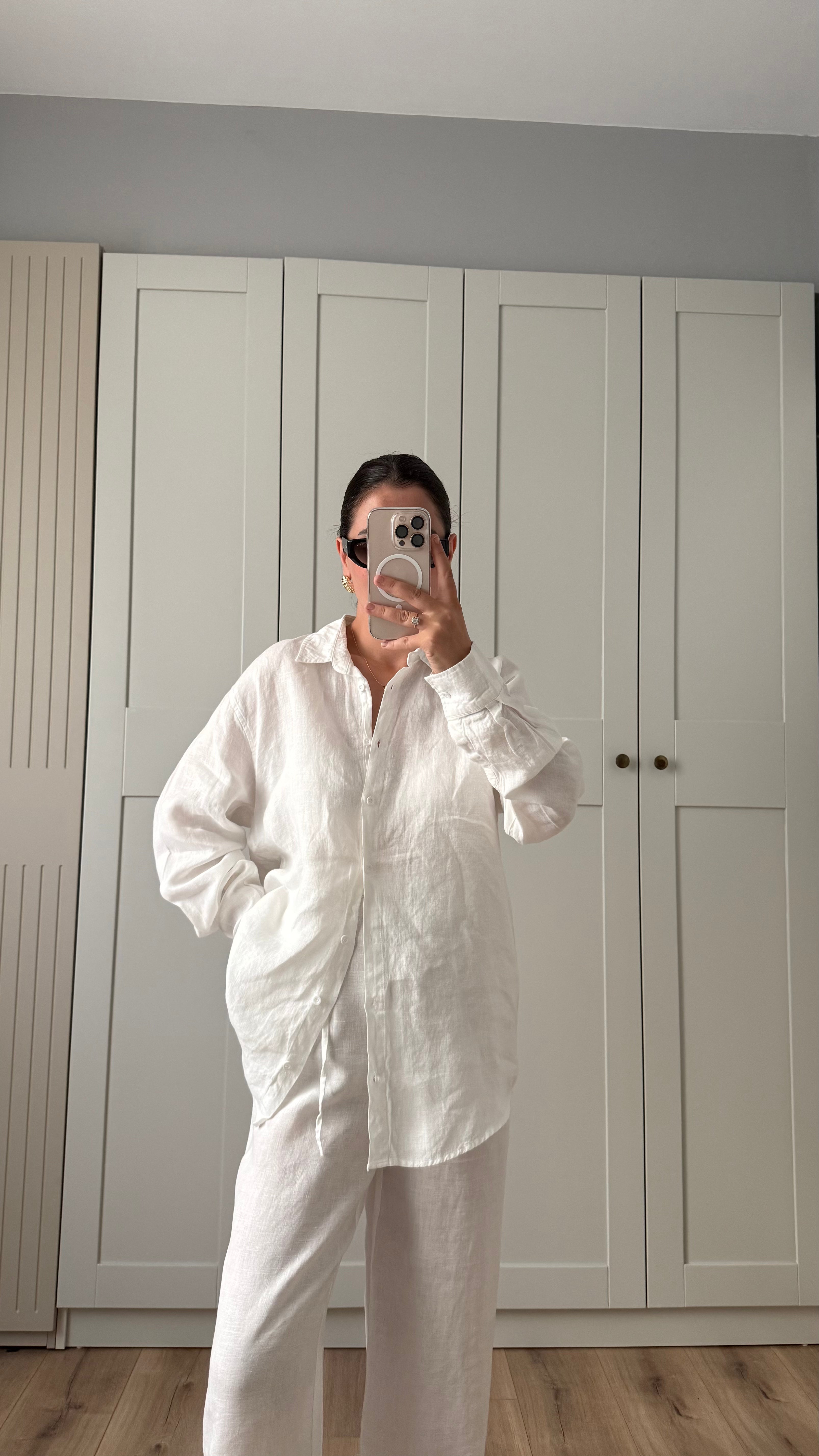 BEYAZ KETEN GÖMLEK PANTOLON TAKIM