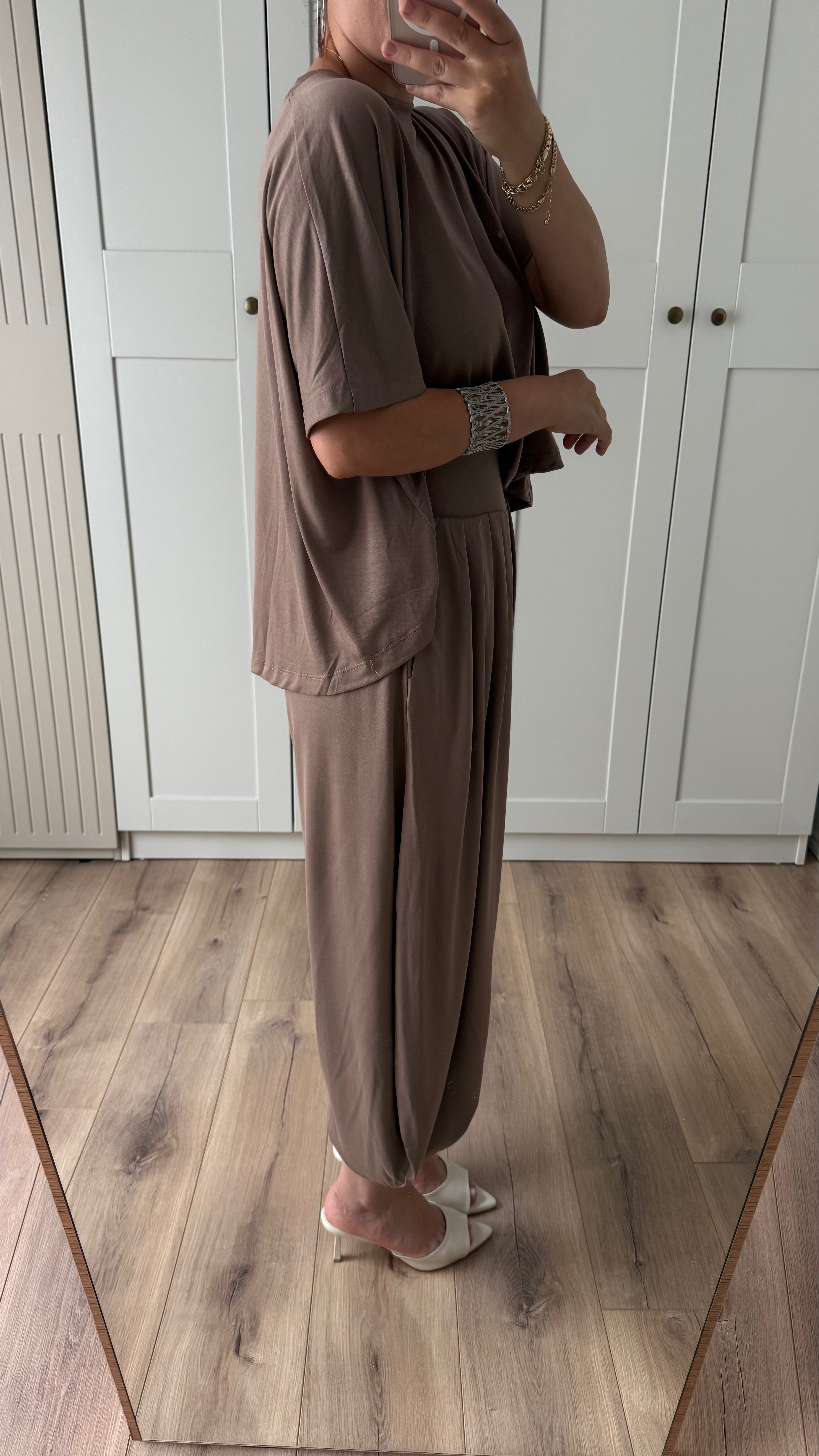 ŞALVAR MODAL TAKIM - SÜTLÜ KAHVE